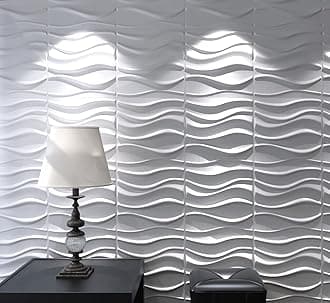 Art3d Decorative 3D Wavy Wall Panel Design Pack of 12 Tiles 32 Sq.Ft (Plant Fiber)