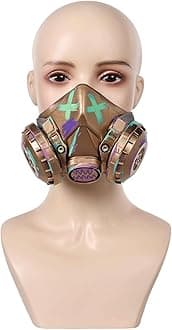 Mask Cosplay Gas Mask Costume Accessories for Adult Halloween Party (gold)