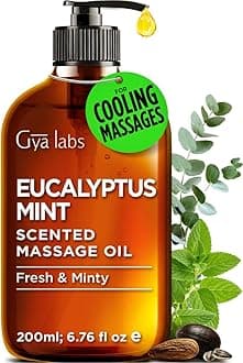 Eucalyptus Mint Massage Oil - 6.76 Fl Oz - Eucalyptus Mint Massage Oil for Sore Muscles and Relaxing Massages, Invigorating Scent - Non-Greasy Formula, Non-GMO and Cruelty-Free