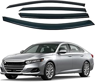4PCS Rain Guards Fits for Honda Accord 2018-2022 Sedan, 4-Door Window Visors, Tape-on Wind Deflector, Outside Mount Vent Shade Visors Rain Shields 2019 2020 2021