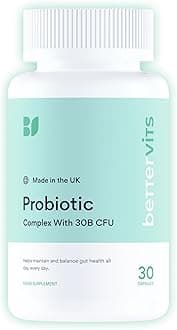 Probiotics for Gut Health | 30 Billion CFU for Adults | Bloating Relief & Complete Gut Repair | with Acidophilus, Prebiotic Inulin, Vitamin B12 & Lactobacillus | 30 Capsules