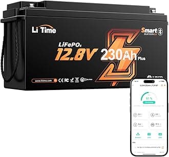 12V 230Ah Bluetooth Lithium Battery, 4000+ Deep Cycle LiFePO4 Battery, Max 2944Wh Energy, Perfect for RV, Travel Trailer, Off-Grid