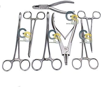 BODY PIERCING INSTRUMENTS KIT OF 7 PCS TOOLS PENINGTON FORCEPS G.S INSTRUMENTS by G.S SURGICAL