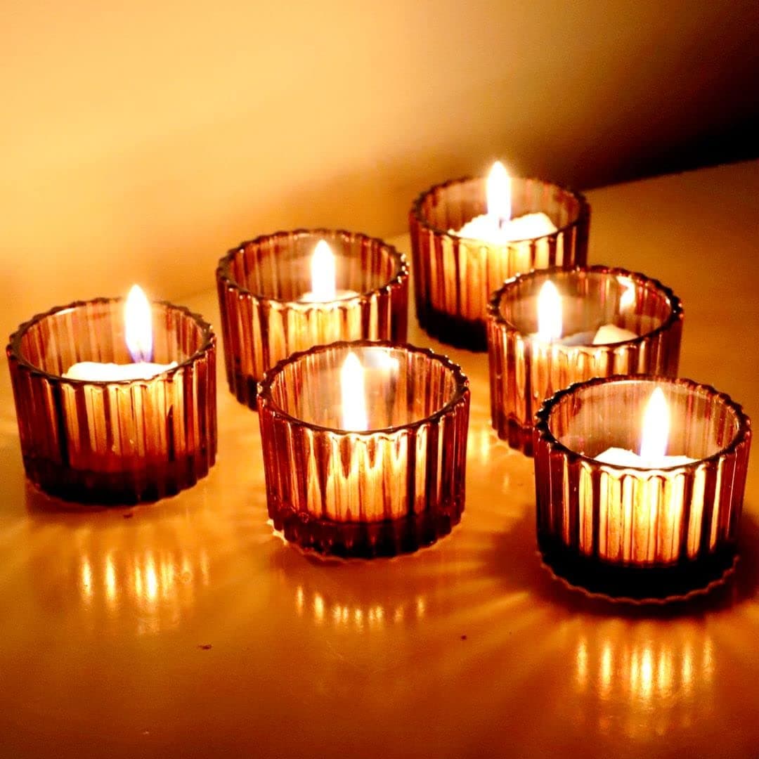 Brown tealight holders