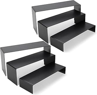 ihomecooker 6 Pc Metal Display Risers Showcase for Shoe Risers Retail Stand Cupcake Stand Dessert Stand (Black)