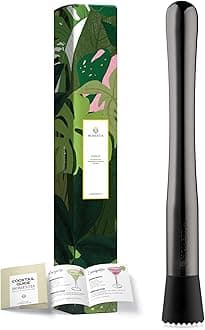 Homestia Drink Muddler for Cocktails - 10 Inch Professional Stainless Steel Muddler - Durable Cocktail Muddler Drink Smasher & Mojito Muddler - Wine Accessories Valentines Day Gifts (Black)