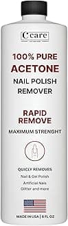 100% Pure Acetone Nail Polish Remover | Professional Quality | Easy To Use | Rapidly Removes Natural, Gel, Acrylic, shellac, and Glitter Nails | 8 Fl oz