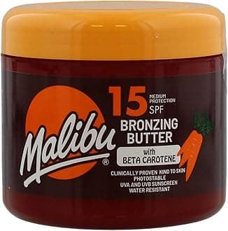 Sun SPF 2 Bronzing Fast Tanning Body Butter with Beta Carotene, Water Resistant, Tropical Coconut Fragrance, 300ml