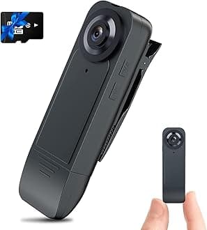 Yeigpzk Mini Body Camera 2024 Upgrade 1080P HD Portable Bodycam with 64GB Card, Night Vision and Motion Detection 6H Auto Overwrite 1000mA for Cycling Home Office Security (64GB)