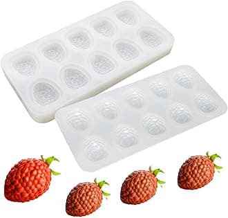 OCPO KITCHEN Raspberry Silicone Mold for Baking Mousse Cake, Fruit Dessert, Candy, Chocolate, Truffles, Jelly, Pudding, Ice Cream Mould, Cake Decoration Mold (10-Cavity)