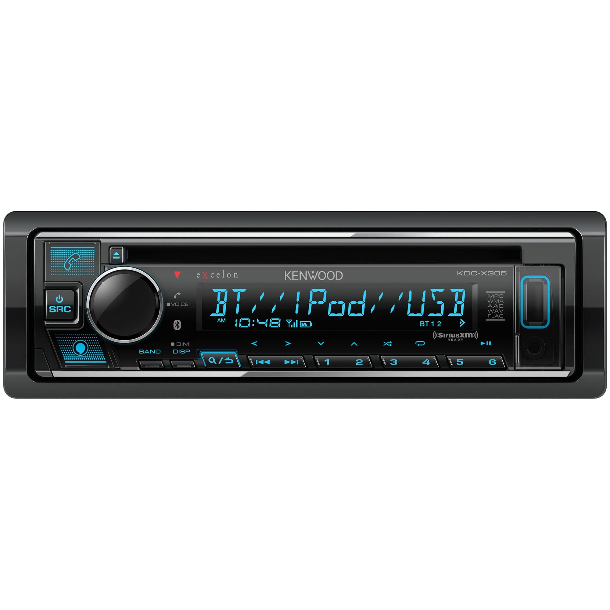 KDC-X305 eXcelon CD Car Stereo Receiver w/Bluetooth Hands Free Calling, AM/FM Radio, USB, Amazon Alexa Built Ready, Variable Color Illumination
