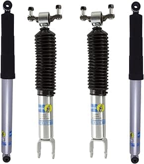 24-253161 24-196468 Set of Front & Rear Monotube Shocks fits 2011 2024 Silverado Sierra 2500 3500 HD with 1.5" Front Lift & 0-1" Rear Lift