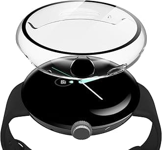 2 Pack Hard PC Case with Screen Protector Compatible with Google Pixel Watch 2 (2023) / Pixel Watch 41mm, High Sensitivity Lightweight Anti-Fall Cover for Pixel Watch, Transparent