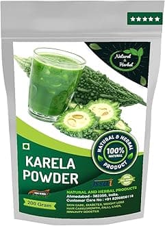 Karela powder for eating | Bitter Melon | Bitter Gourd | Momordica Charantia For Skin Care(Face Mask, Evens Skin Tone), Hair Care, Diabetes, Weight Loss and Immunity Booster - 200 Gm