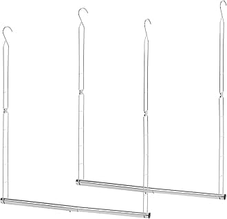 STORAGE MANIAC Hanging Closet Rod, Adjustable Width & Height Closet Organizer, Chrome Plated Steel, Chrome