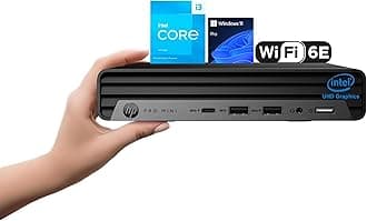 HP 2025 Pro 400 G9 Mini PC Desktop Computer, Latest 13th Gen Intel Core i3 CPU, 16GB DDR5 RAM, 1TB PCIe SSD, Triple 4K Display Support, USB-C, Bluetooth 5.2, WiFi 6E, KB&Mouse, Windows 11 Pro