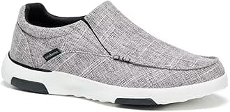 Men's Orthopedic Comfortable Slip-On Shoes with Arch Support, Orthotic Loafers for Plantar Fasciitis, Canvas Leisure Vintage Flat Walking Shoes for Foot and Heel Pain Relief