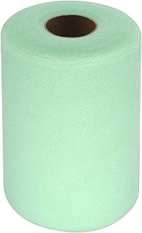 SYOSISYOSI Tulle Fabric Rolls 6 Inch by 100 Yards (300 feet) Tulle Spool, for Wedding Party Decorations Gift Bow Craft Tutu Skirt, for Crafts Tutu Costumes Skirts Parties (Green)