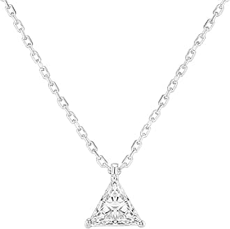 PAVOI 14K Gold Plated Cubic Zirconia Diamond Pendant Necklace for Women | Adjustable Slider