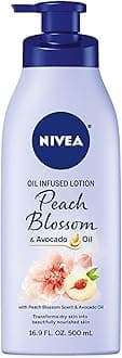 NIVEA Oil Infused Peach Blossom and Avocado Oil Body Lotion, Body Lotion for Dry Skin, 16.9 Fl Oz Pump Bottle