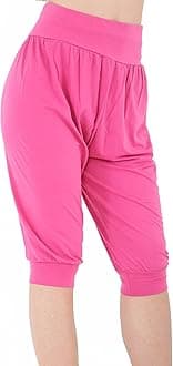 Womens Shorts Cropped Harem Pants 3/4 Baggy Ali Baba Yoga Trousers Stretch Leggings 8-26