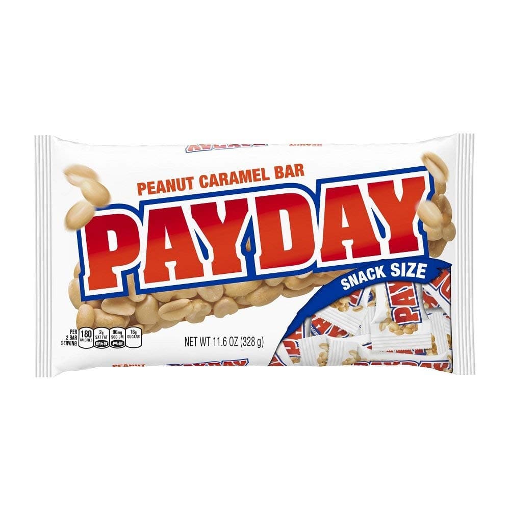 PAY DAY CANDY BARS SNACK SIZE BAG 11.6 OZ