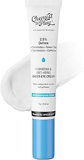 - Under Eye Cream with 2% Revital Eye & Quinoa Extract | For Reducing Dark Circles, Puffiness, Wrinkles, Crows Feet | Lightweight, Hydrating | Plant-Based Ceramides | 100% Vegan | Cooling Gel & Roller for Men & Women | 15 g