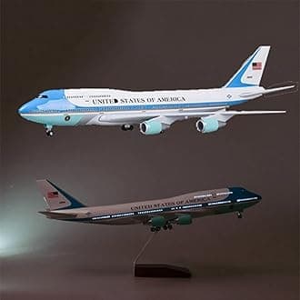 1/150 Scale Diecast Boeing 747 Airplane - US Airlines Air Force Model with Landing Gear, Voice Control, Cabin Light