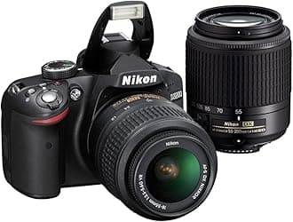 D3200 24.2 MP CMOS Digital SLR with 18-55mm VR and 55-200mm Non-VR DX Zoom Lenses