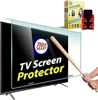 JBM MART 60 Inch TV Screen Protector - Tempered Glass Guard, 9H Hardness, Scratch resistance, Crystal Clear