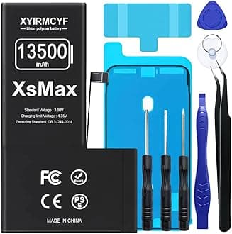 13500mAh Super Capacity Battery Compatible with iPhone Xs MAX, 0 Cycle Li-Polymer Replacement Battery for iPhone Xs MAX, with Professional Repair Tool Kit