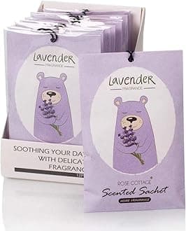 ROSE COTTAGE 12 Packs Lavender Closet Deodorizer Air Freshener Long Lasting Scented Dawers Sachets Smell Goods for House