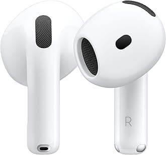 AirPods 4 Wireless Earbuds, Bluetooth Headphones, Personalised Spatial Audio, Sweat and Water Resistant, USB-C Charging Case, H2 Chip, Up to 24 Hours of Battery Life, Effortless Setup for iPhone