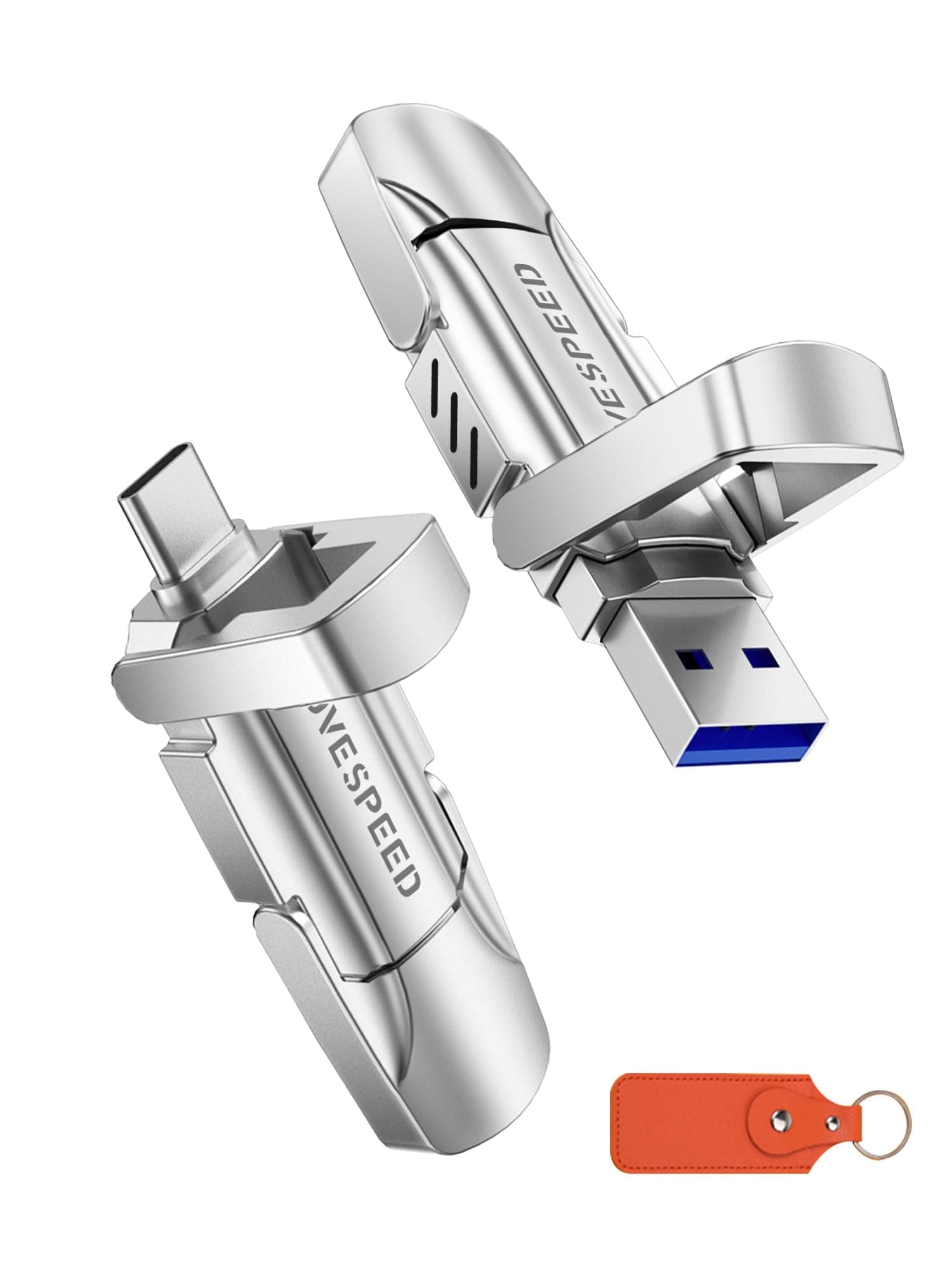 MOVE SPEED 1TB Solid State Flash Drive 570MB/s High Speed USB Drive with Type C + USB 3.2 Drive Dual Port, Thumb Drive Compatible with iPhone 15, 16,17 Series/Android/Phone/MacBook/Audio/Smart TV