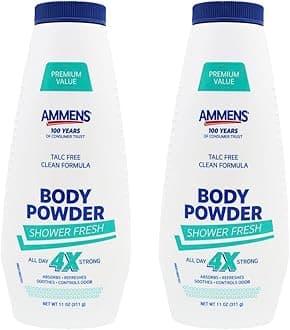 Ammens Medicated Powder, Shower Fresh Formula, 11-Ounce Bottles by Ammens