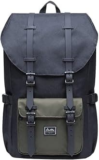 KAUKKO Laptop Outdoor Backpack, Traveling Rucksack Fits 15.6 Inch Laptop(5-5-Blackgreen)