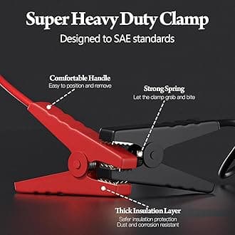 Jumper Cable Clamps Compatible with Mil-waukee M18, 1.3FT 8AWG Portable Battery Jumper Starter Automotive Booster Cables Power for Car Jump Starting Using Tool