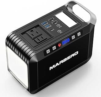 MARBERO237Wh Portable Power Station with 300W AC Outlet, Mini Generator with LED Lights for Outdoor Camping Trip, Laptop Charger Battery Pack Backup for Home Emergency Outage