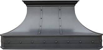 SINDA Island Mount Copper Range Hood, Classic Hammered Solid Copper Range Hood with High Airflow Cenrtifugal Blower, Stainless Steal Vent with Liner and Internal Motor, Baffle Filter, H3STRSOI4836