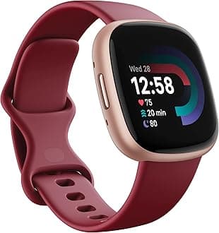 Versa 4 Fitness Smartwatch with built-in GPS and up to 6 days battery life - compatible with Android and iOS. - Beet/Copper Rose, One Size