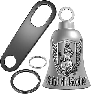 Motorcycle Biker Guardian Luck Riding Bells Car Key Chain Ring Accessories with Hanger