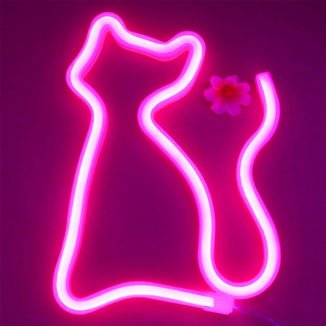 Pink Cat Sign Neon Light