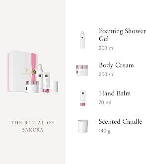 RITUALS The Ritual of Sakura Gift Set, L - Gift Box with 4 Personal Care Products with Rice Milk and Cherry Blossoms - Nourishing Properties