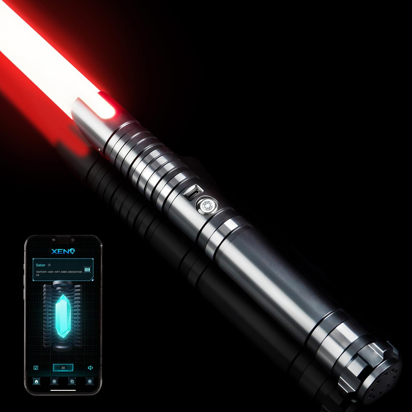 DAMIENSABER Upgrade RGB3.0 Smooth Swing Light Saber, Motion Control Light Saber with Realistic 16 Sound Fonts Infinite Color Changing 16 RGB, Heavy Dueling Metal Light Sabers for Adults, Rechargeable