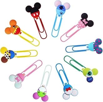 AUAUY 10PCS Cute Mouse Paper Clips, Book File Page Marker Clips for Teacher & Students, Colorful Office Supplies Gifts Bookmark Clamp Desk Accessories Stationery for School Kids Adult