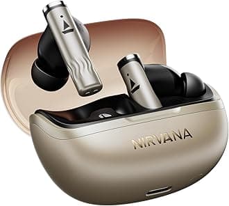 Nirvana Zenith Pro(2025),50dB Hybrid Adaptive ANC,Spatial Audio, Hi-Res Audio LDAC,6Mics AI-ENx,80 Hrs Battery,Bluetooth,TWS Ear Buds Wireless Earphones with mic,NoiseCancellation(Platinum Gold)