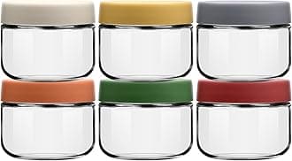 EONJOE 8oz Glass Jars with Lids 1 Cup Small Food Containers for Chia Pudding Jam Snacks Yogurt Overnight Oats Candy,6-Pack