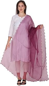 Traditions Bazaar Women's Organza Fabric Cut-Work Border Dupatta