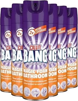 Cillit Bang Magic Foam Bathroom Cleaner, Powerful Active Formula, Brilliant Shine, Time-Saving, 600ml, Pack of 3, Ultimate Power Cleaning Solution.