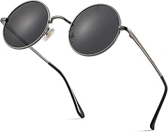 Retro Small Round Polarized Sunglasses for Men Women Circle Hippie Style Sun Glasses